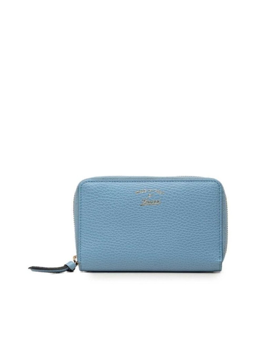 Gucci Swing Zip Around Bifold Wallet Blue Leather